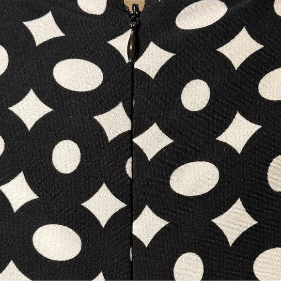 Leslie Fay‎ Black White Ruched Bodice Dress NWT Size 14 1F1A2124 - Picture 8 of 15